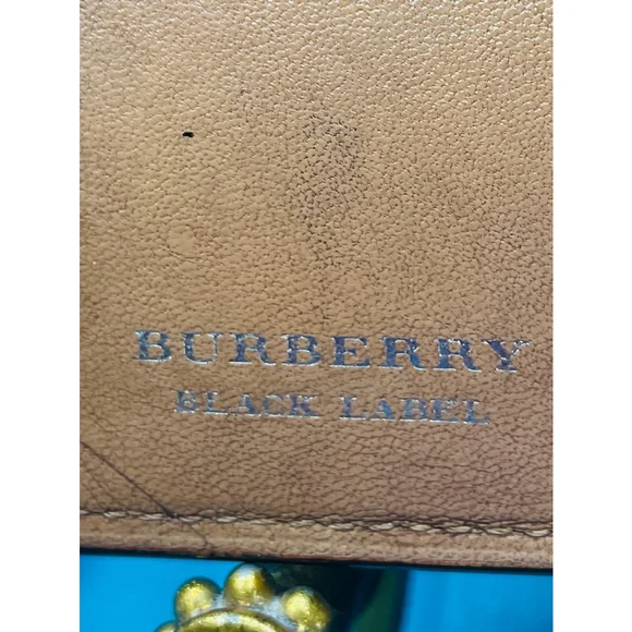 Men's Burberry Black Label Wallet Black Leather Exterior Brown and Red Interior - Picture 12 of 12